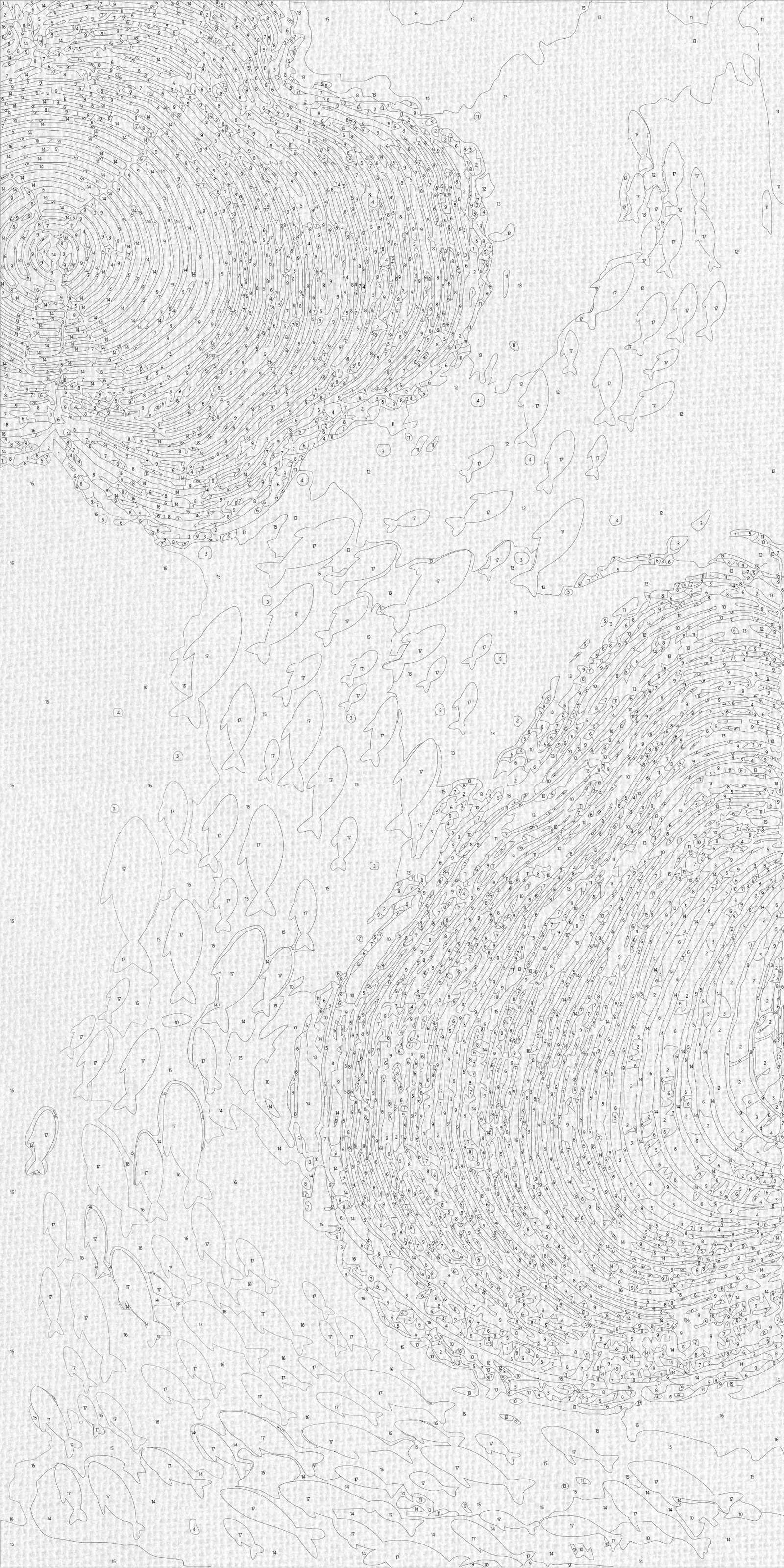 Malen nach Zahlen auf Keilrahmen 40×80 cm – Abstraktion mit Metallicfarben LW 5107