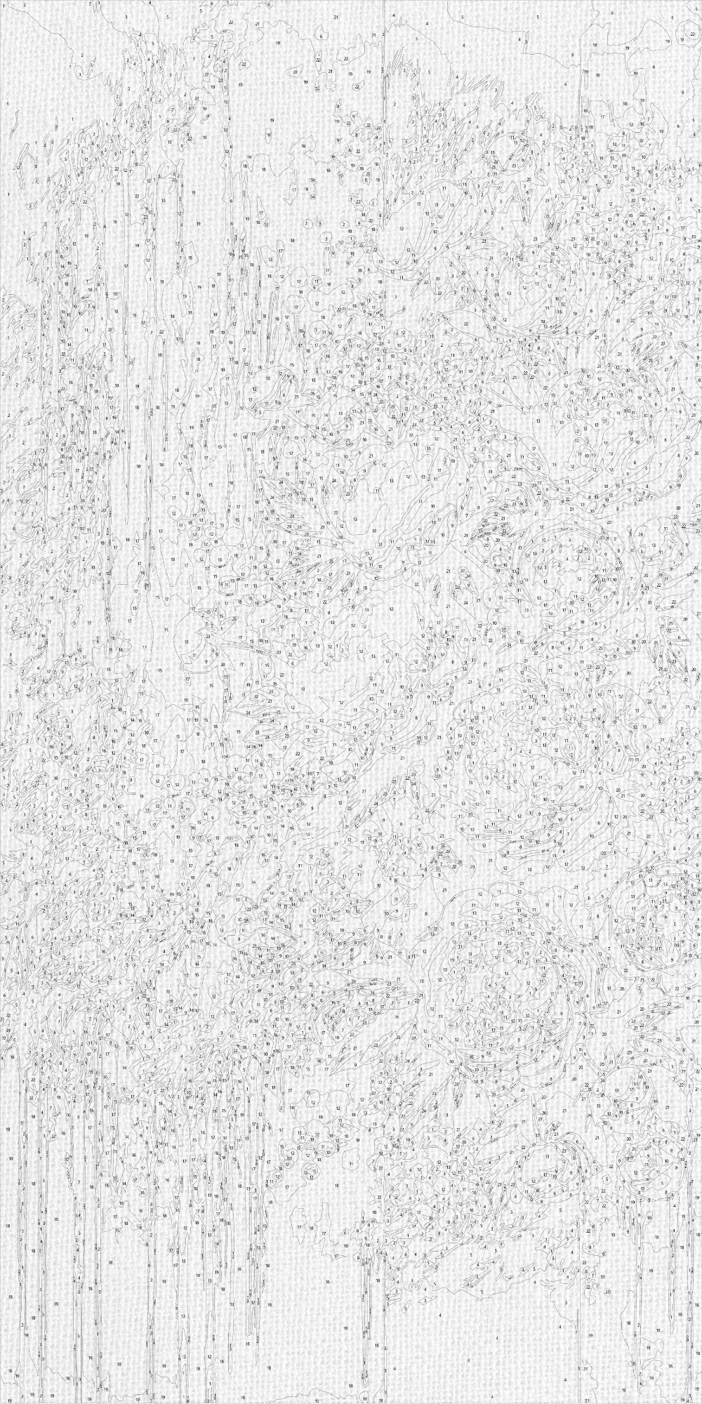 Malen nach Zahlen auf Keilrahmen 40×80 cm – Blumen. Goldene Inspiration mit Metallicfarben LW 5109