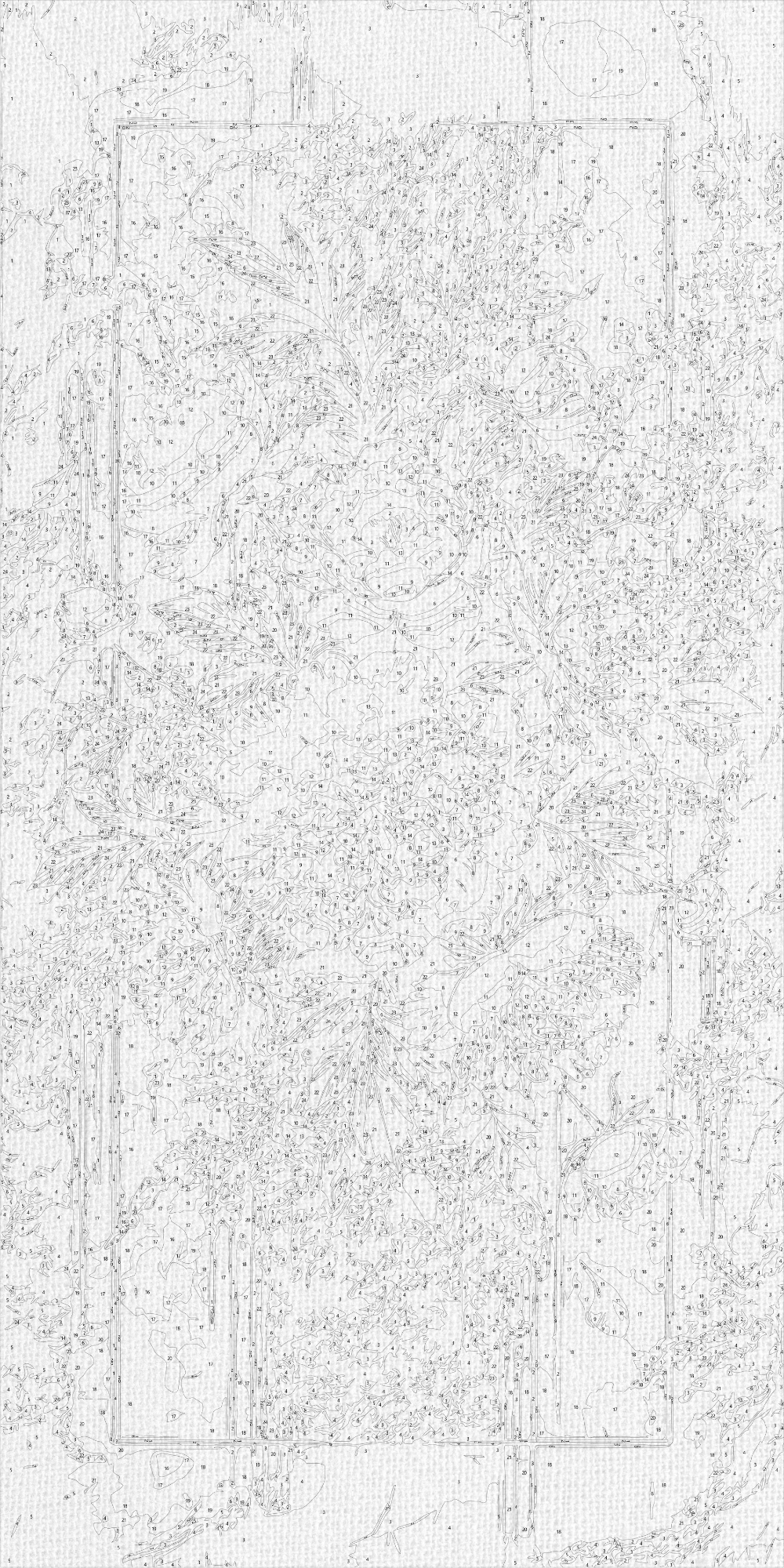 Malen nach Zahlen auf Keilrahmen 40×80 cm – Leuchtende Blumen mit Metallicfarben LW 5110