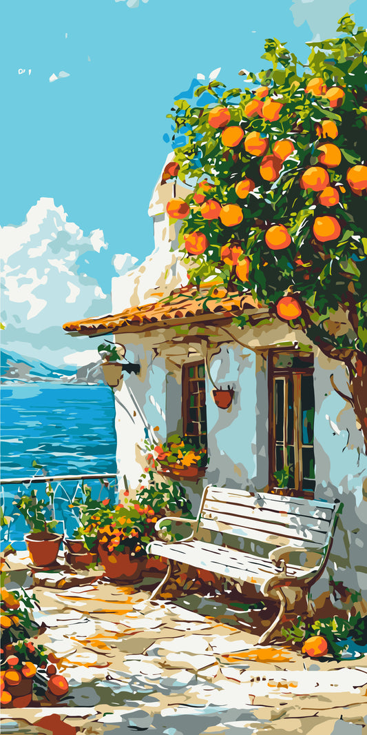 Malen nach Zahlen auf Keilrahmen 40×80 cm – Italienische Landschaft LW 5115