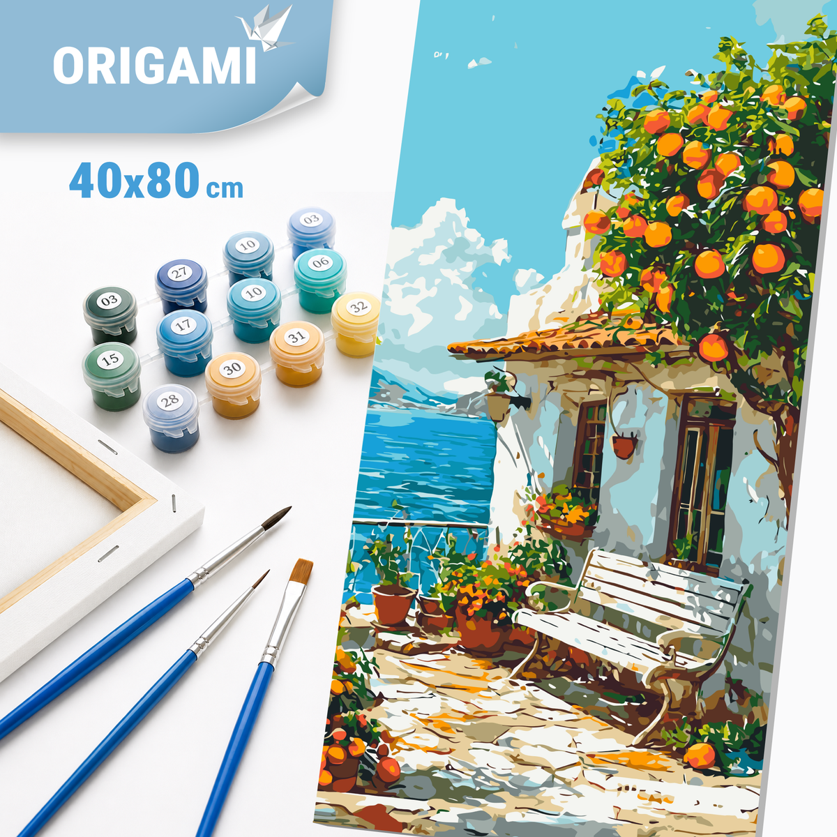 Malen nach Zahlen auf Keilrahmen 40×80 cm – Italienische Landschaft LW 5115