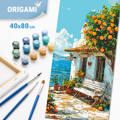 Malen nach Zahlen auf Keilrahmen 40×80 cm – Italienische Landschaft LW 5115
