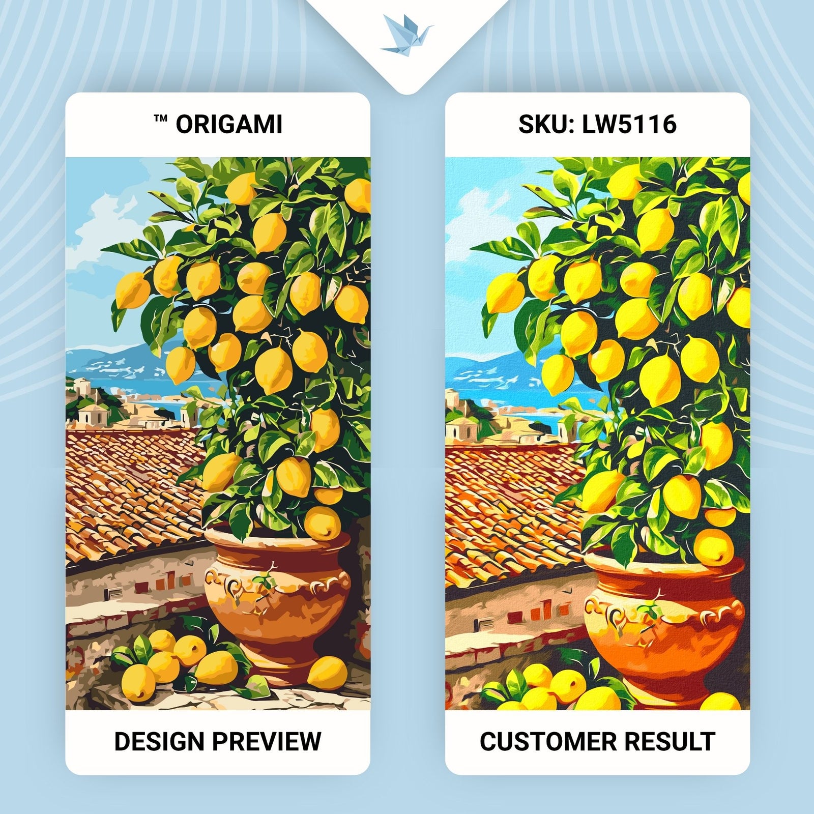Paint by numbers on frame 40*80 cm Still Life. Citrus Tree (Lemon) LW 5116
