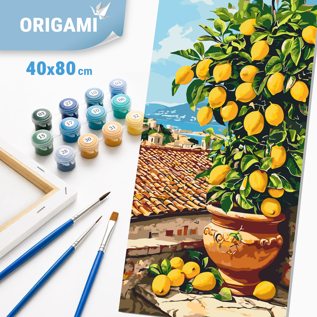 Paint by numbers on frame 40*80 cm Still Life. Citrus Tree (Lemon) LW 5116
