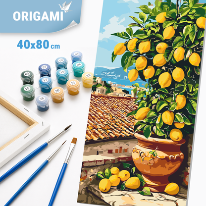 Paint by numbers on frame 40*80 cm Still Life. Citrus Tree (Lemon) LW 5116