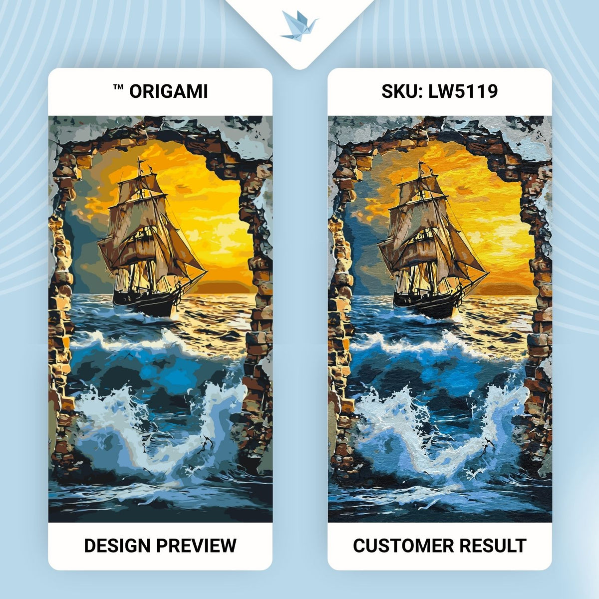 Malen nach Zahlen auf Keilrahmen 40×80 cm – Schiff auf dem Meer – Landschaft – LW 5119