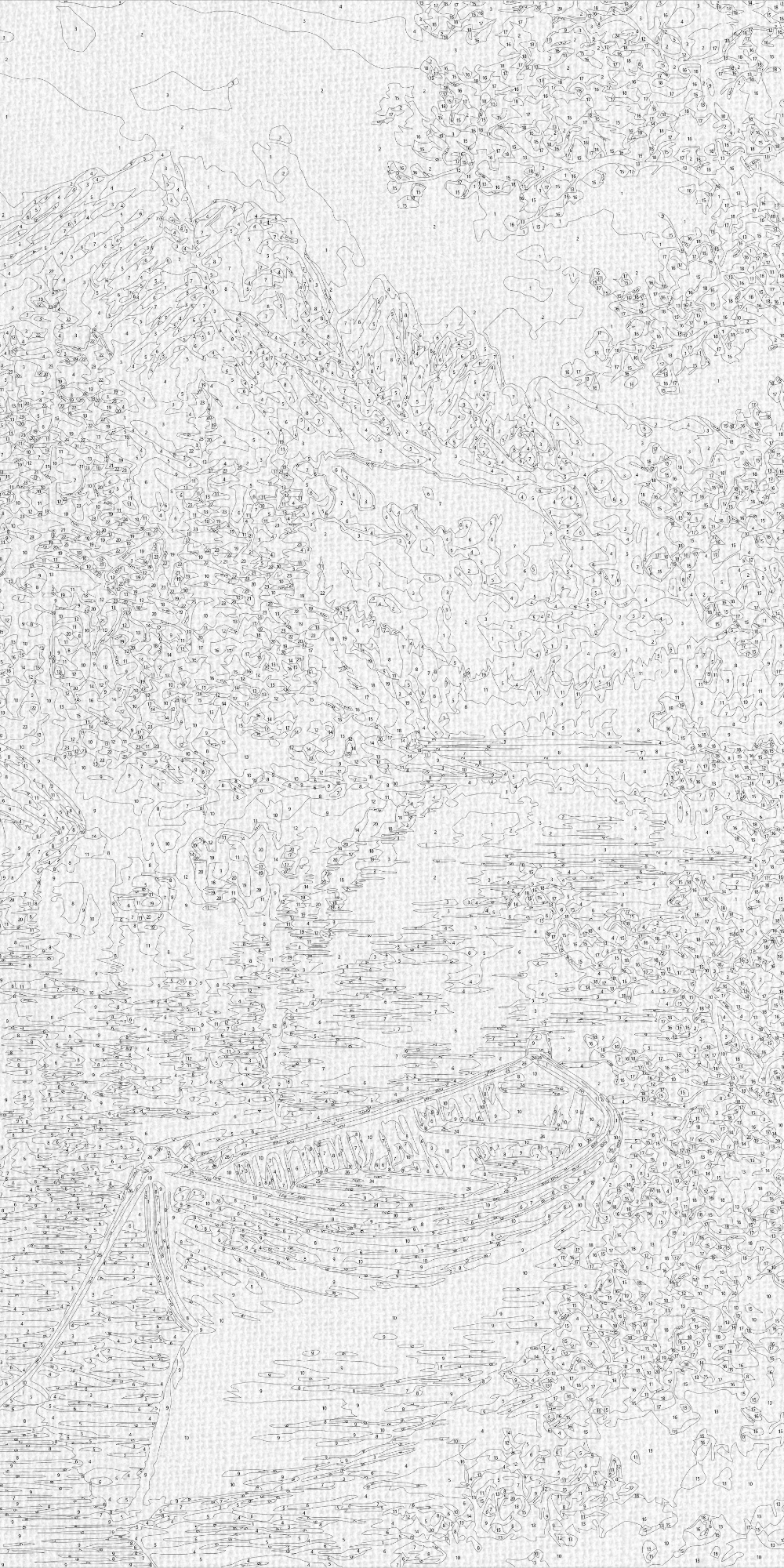 Malen nach Zahlen auf Keilrahmen 40×80 cm – Landschaft. Alpiner Morgen LW 5132