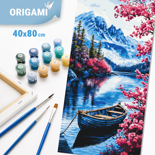 Malen nach Zahlen auf Keilrahmen 40×80 cm – Landschaft. Alpiner Morgen LW 5132