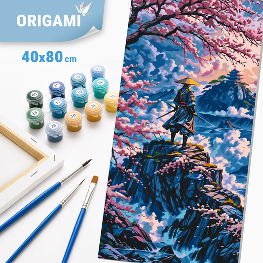 Malen nach Zahlen auf Keilrahmen 40×80 cm – Weg des Samurai – Landschaft – LW 5134