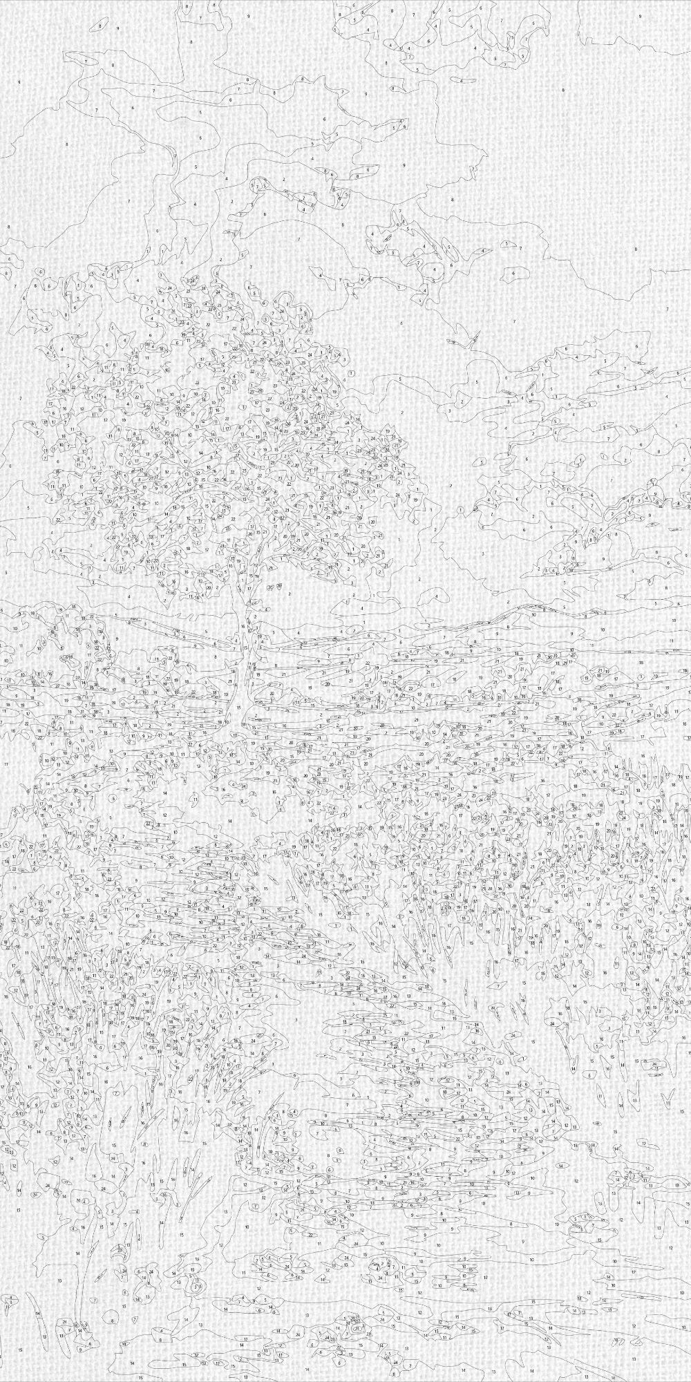 Malen nach Zahlen auf Keilrahmen 40×80 cm – Landschaft. Weg zum Traum LW 5137