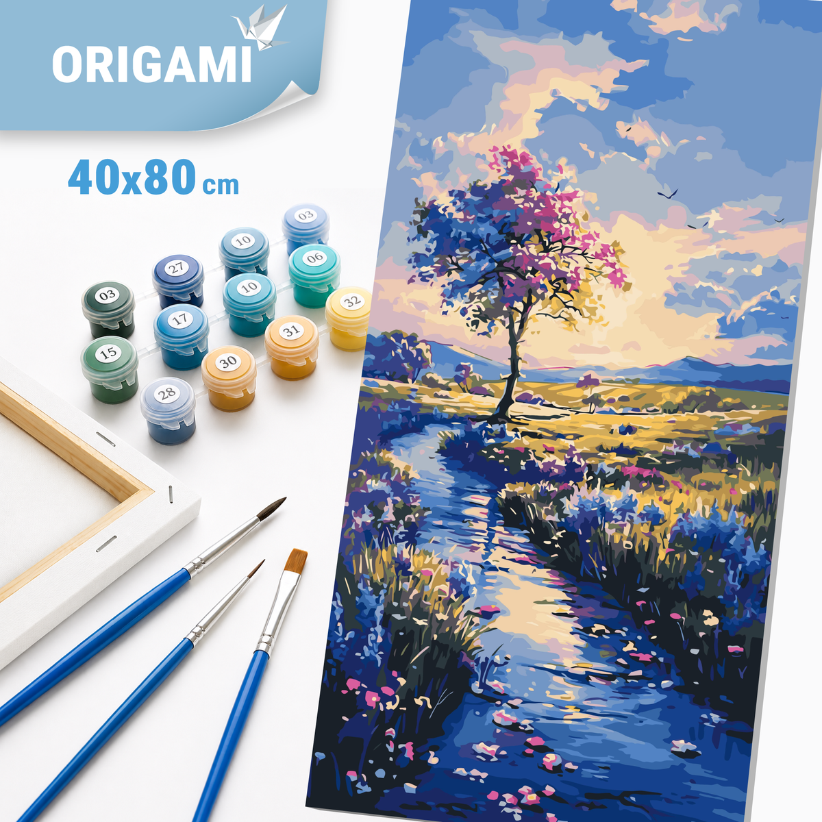 Malen nach Zahlen auf Keilrahmen 40×80 cm – Landschaft. Weg zum Traum LW 5137