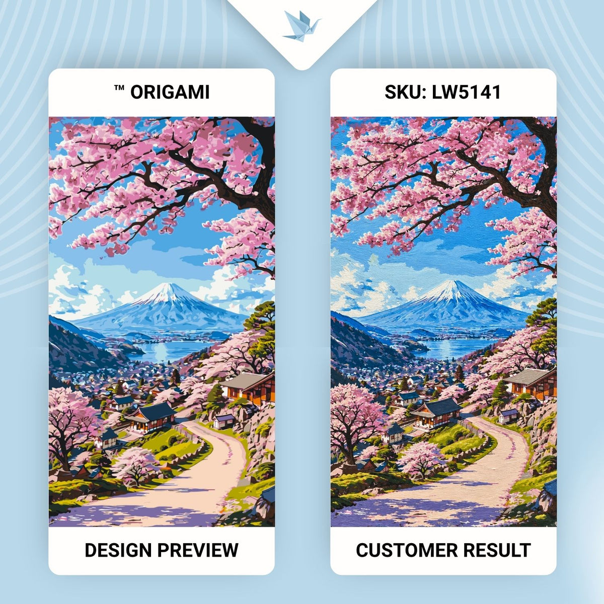 Malen nach Zahlen auf Keilrahmen 40×80 cm – Schönheit der japanischen Sakura – Landschaft – LW 5141