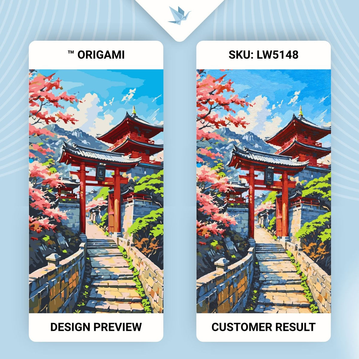 Malen nach Zahlen auf Keilrahmen 40×80 cm – Japanischer Frühling – Landschaft – LW 5148