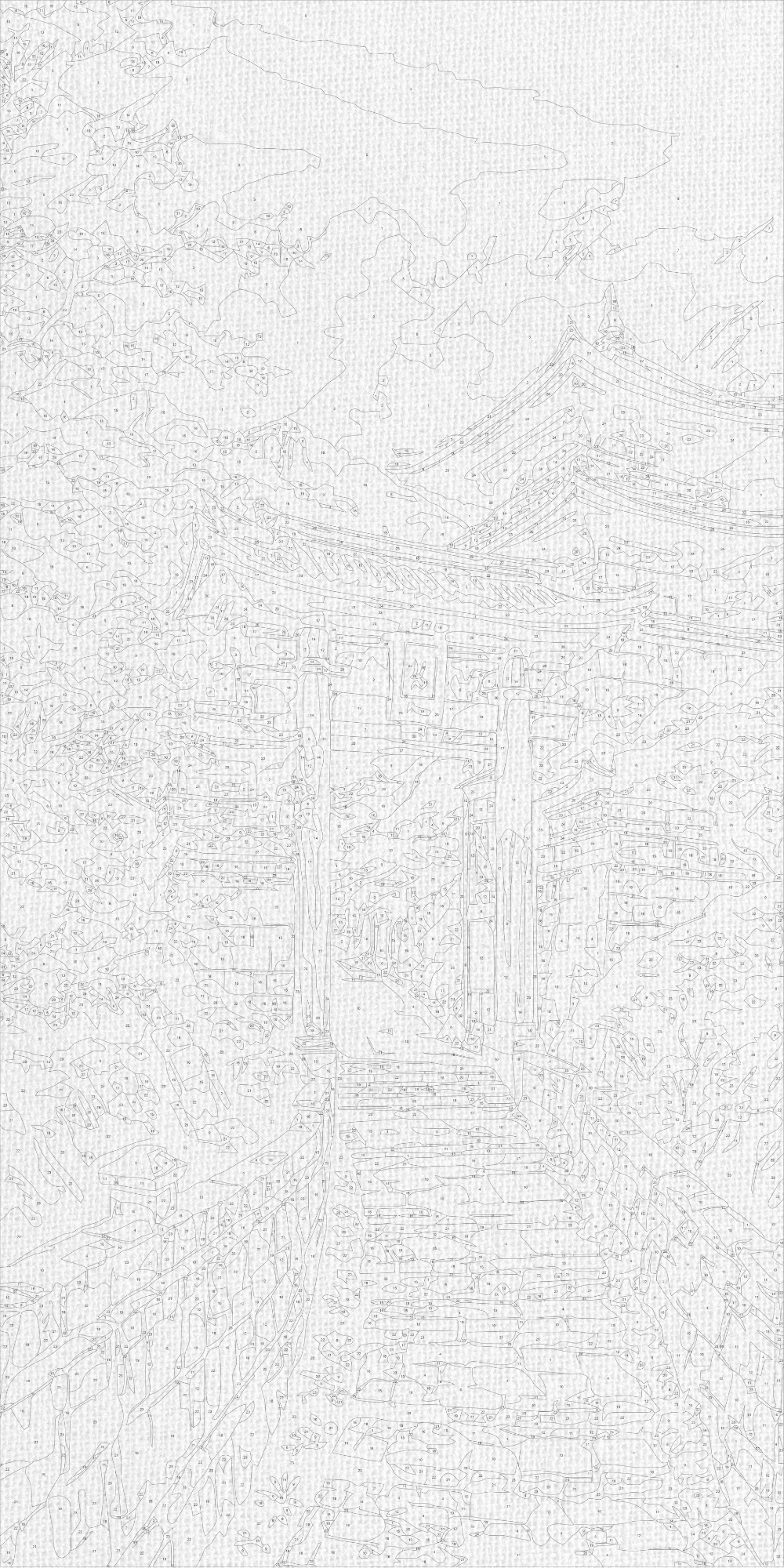 Malen nach Zahlen auf Keilrahmen 40×80 cm – Japanischer Frühling – Landschaft – LW 5148