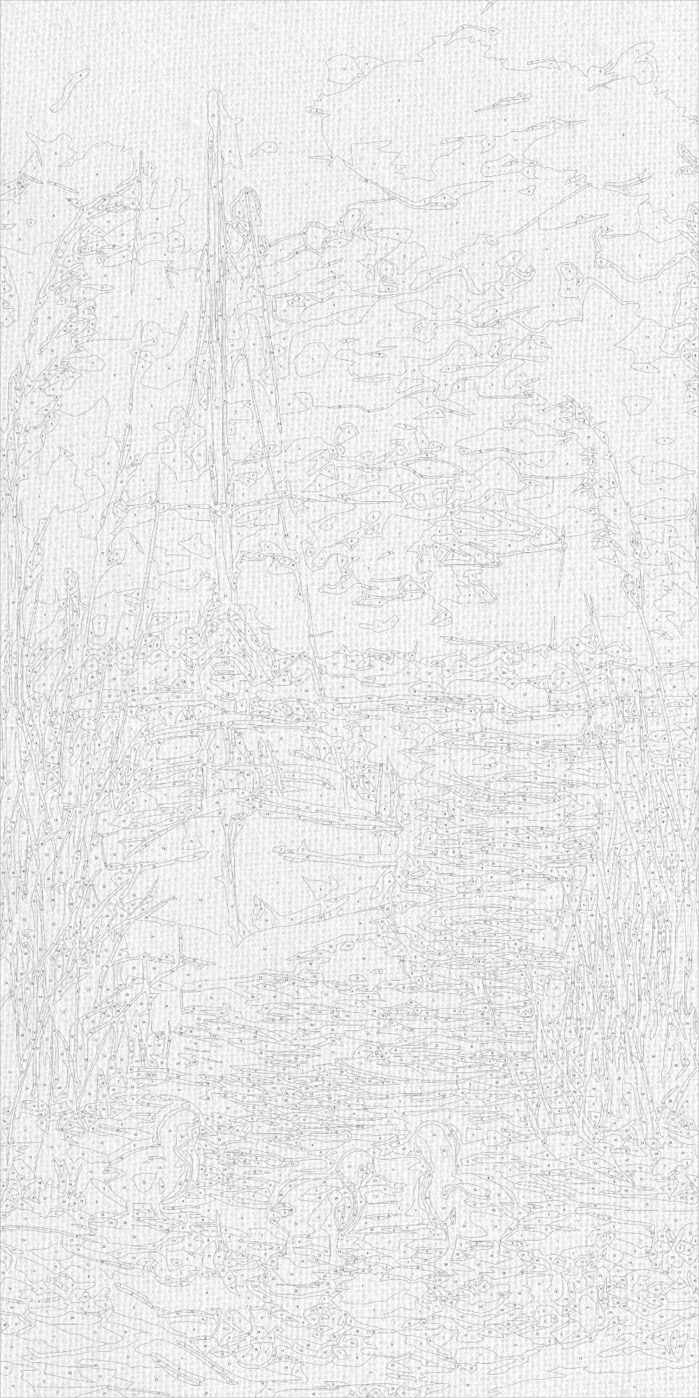 Malen nach Zahlen auf Keilrahmen 40×80 cm – Landschaft. Sommerabend LW 5150