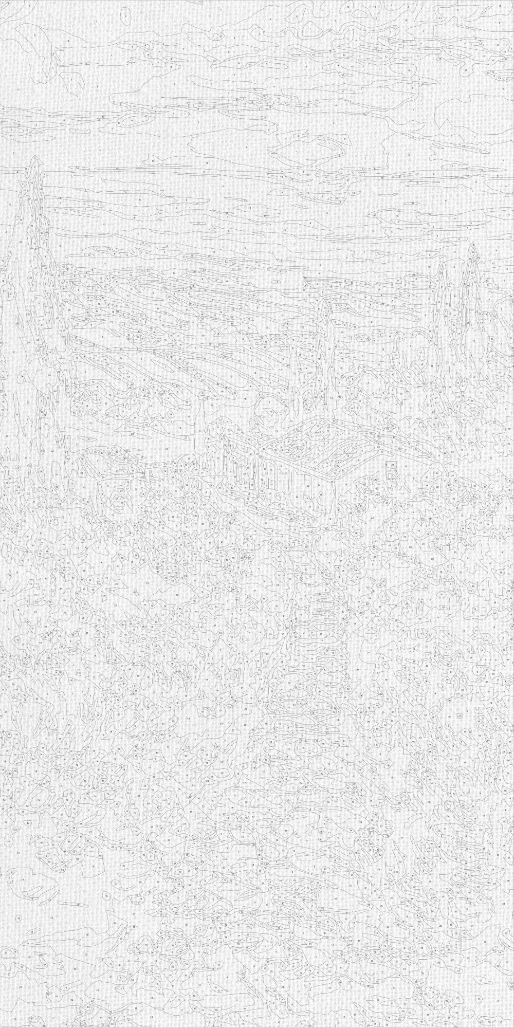 Malen nach Zahlen auf Keilrahmen 40×80 cm – Düfte der Provence – Landschaft – LW 5151