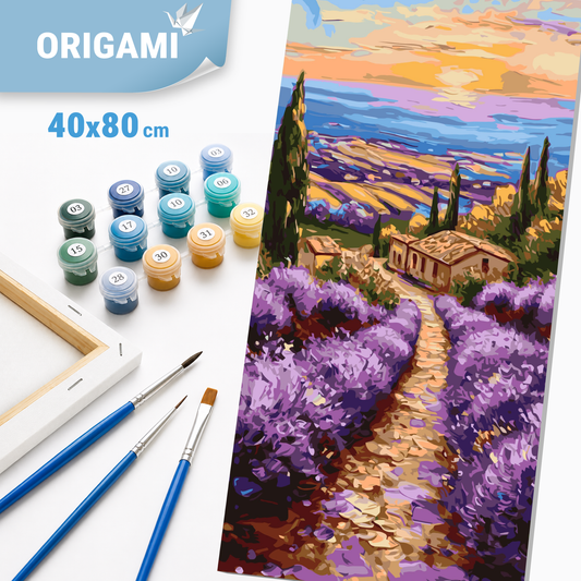 Malen nach Zahlen auf Keilrahmen 40×80 cm – Düfte der Provence – Landschaft – LW 5151