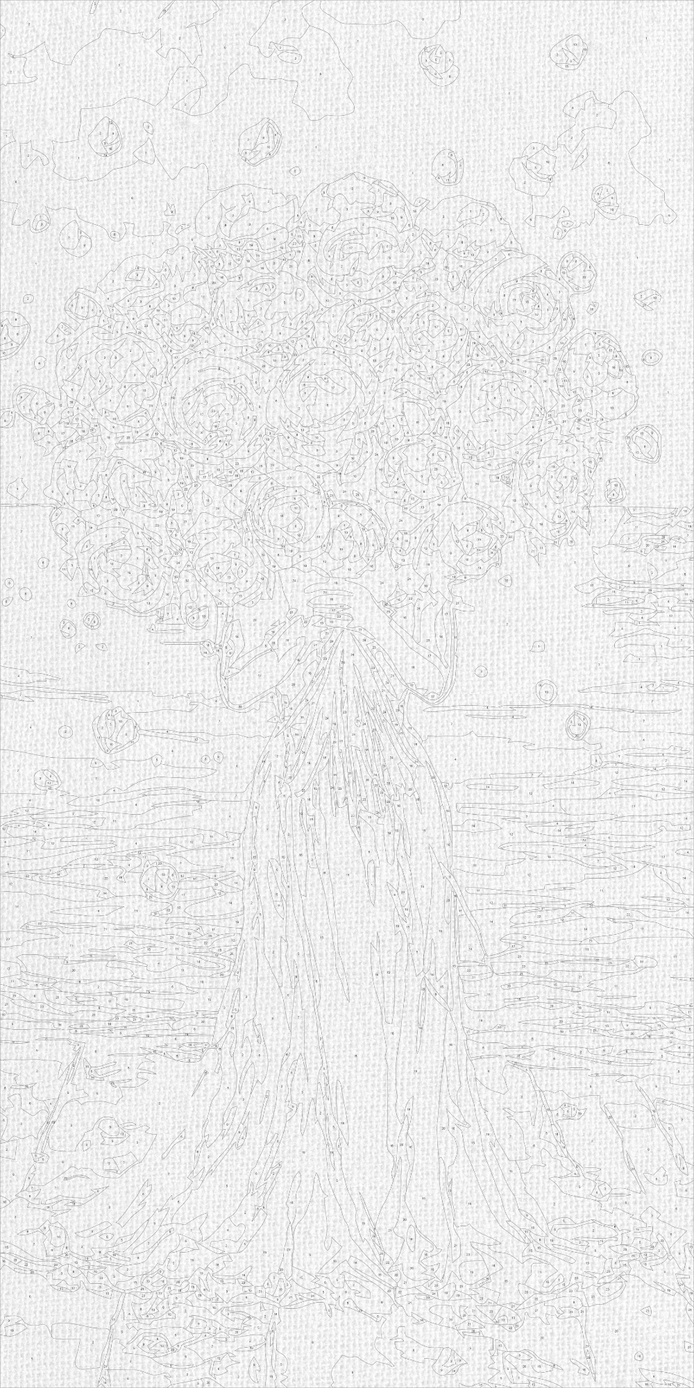 Malen nach Zahlen auf Keilrahmen 40×80 cm – Umarmung der Rosen – Blumen/Menschen – LW 5152