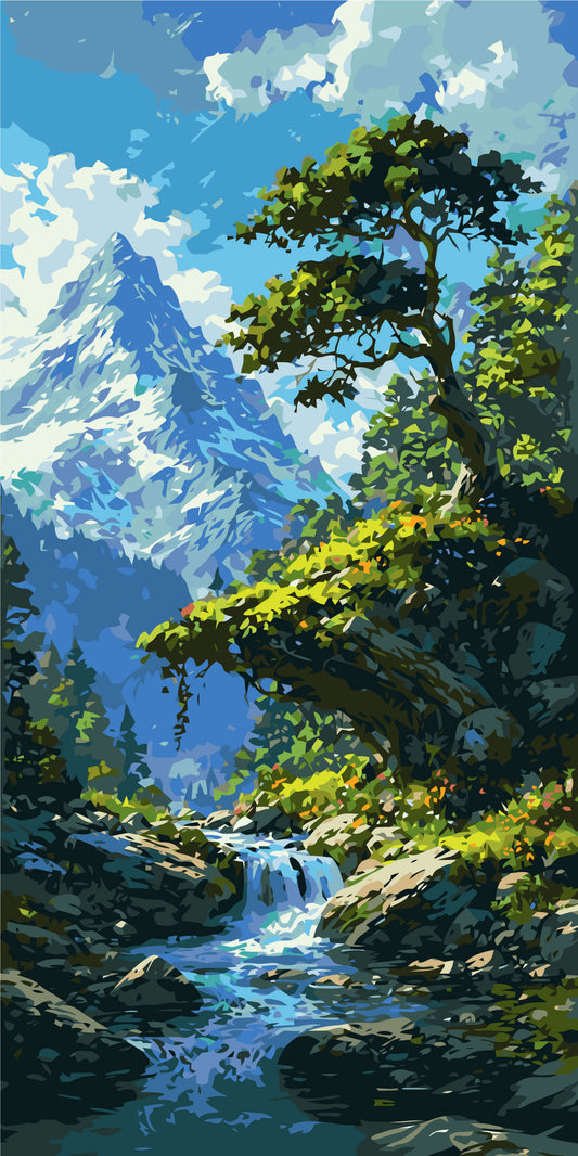 Malen nach Zahlen auf Keilrahmen 40×80 cm – Landschaft. Karpaten LW 5157