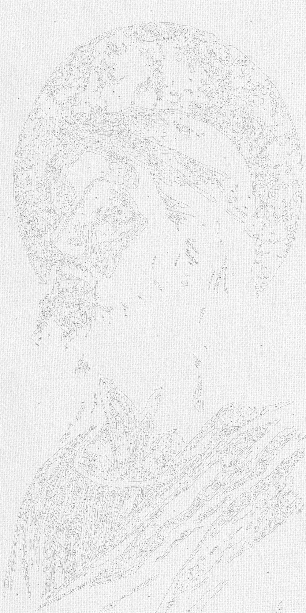 Malen nach Zahlen auf Keilrahmen 40×80 cm – Religion mit Metallicfarben. Bild des Erlösers LW 5158