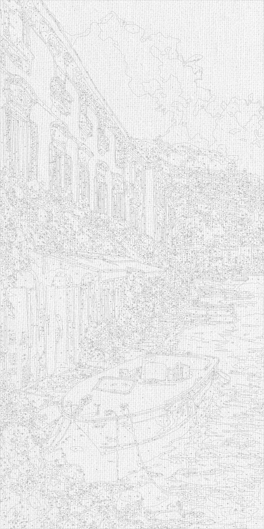 Malen nach Zahlen auf Keilrahmen 40×80 cm – Landschaft - Meeresküste LW 5159