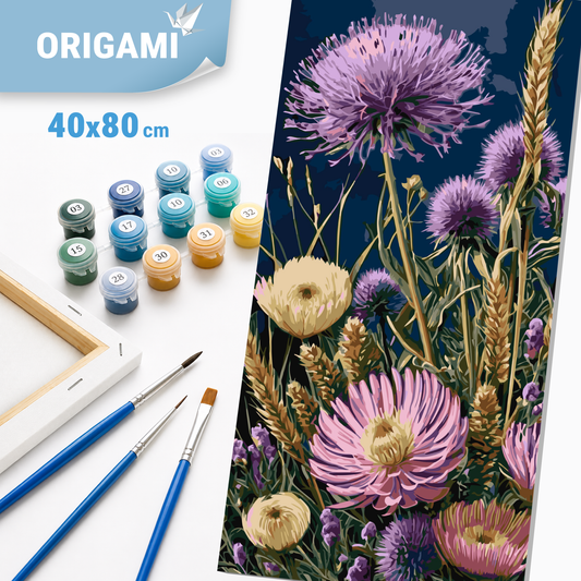 Malen nach Zahlen auf Keilrahmen 40×80 cm – Blumen LW 5164