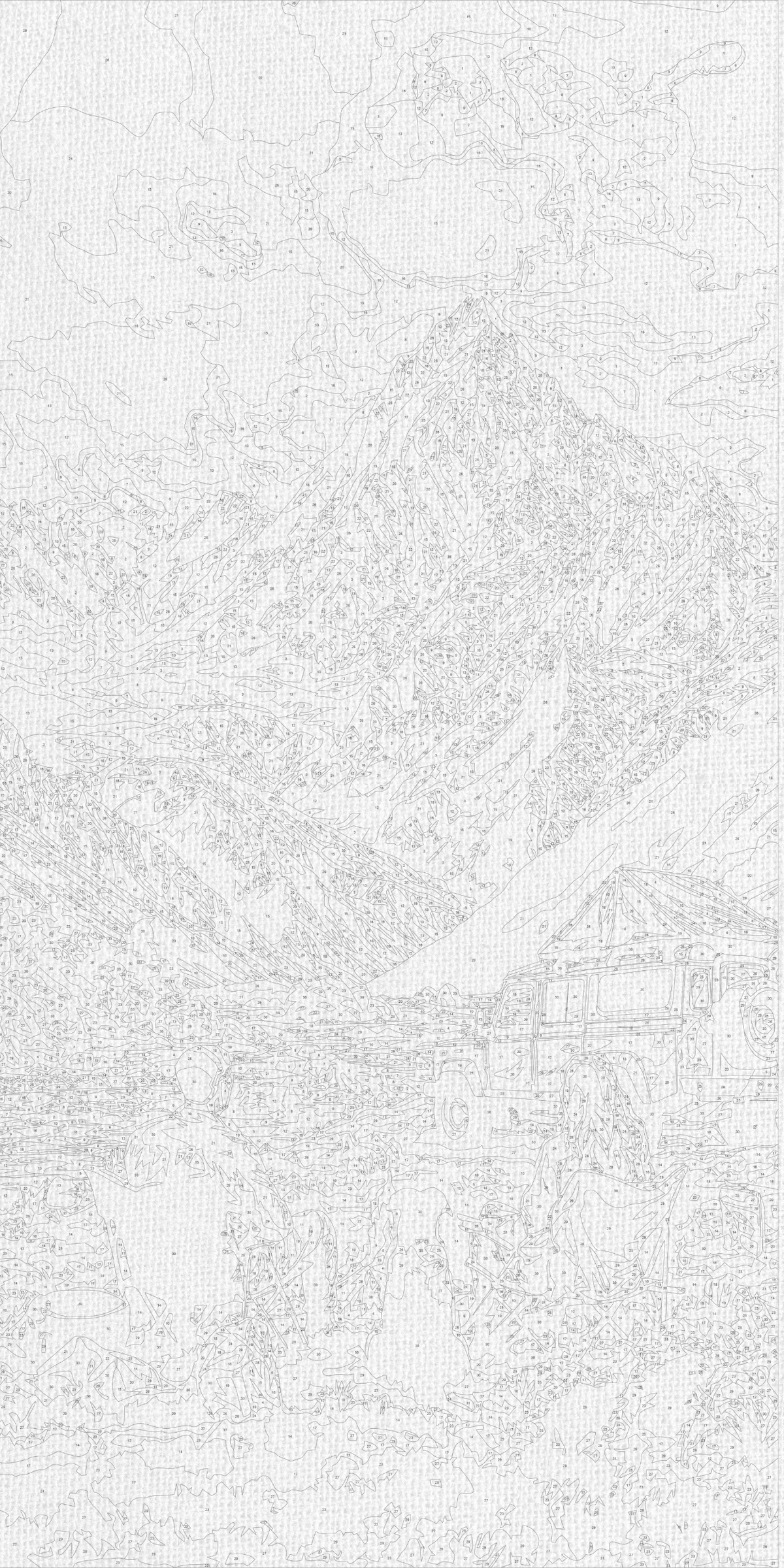 Malen nach Zahlen auf Keilrahmen 40×80 cm – Weg zum Traum – Landschaft/Menschen – LW 5174