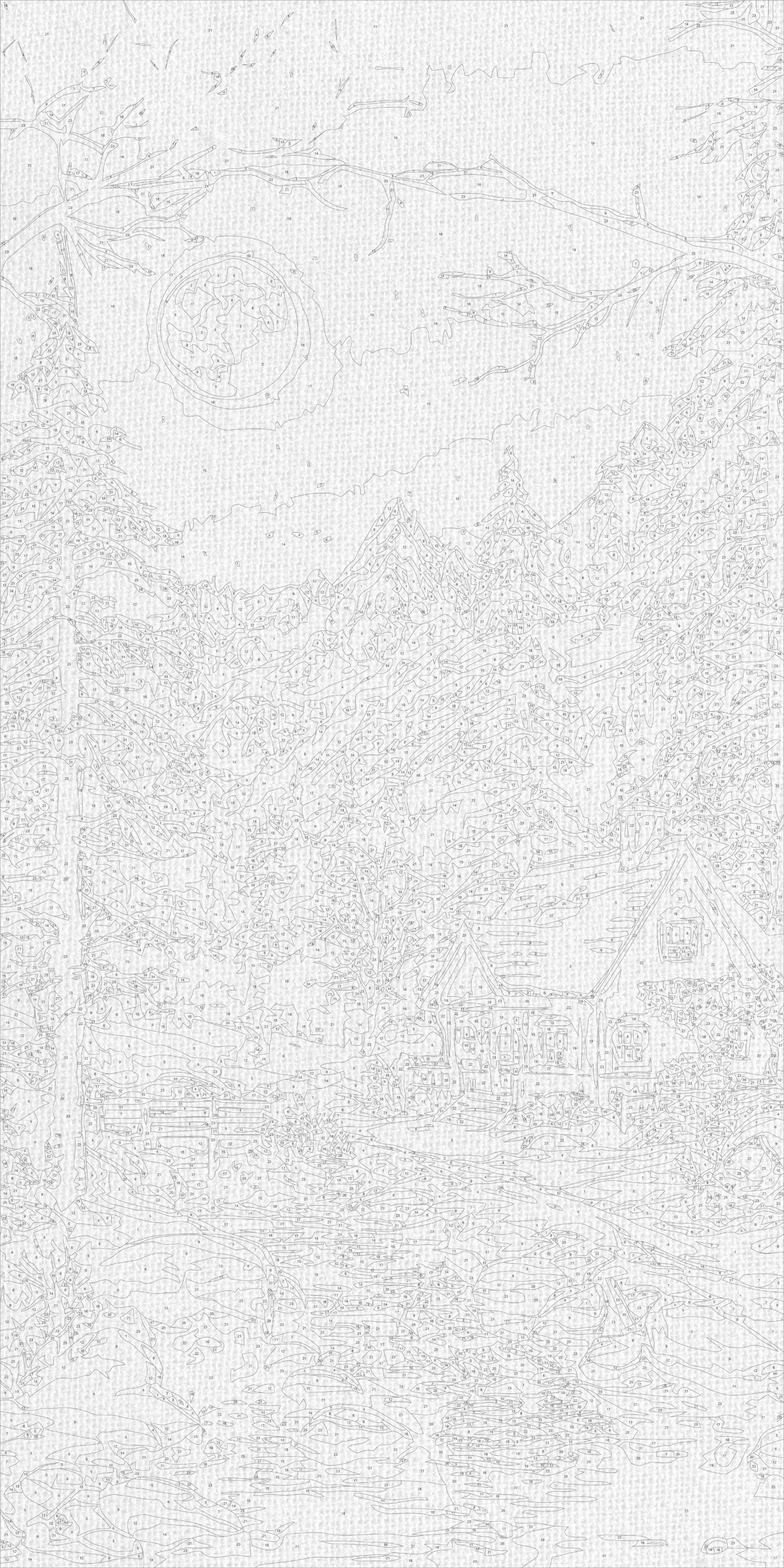 Malen nach Zahlen auf Keilrahmen 40×80 cm – Winterliche Gemütlichkeit – Winter/Weihnachten/Landschaft – LW 5178