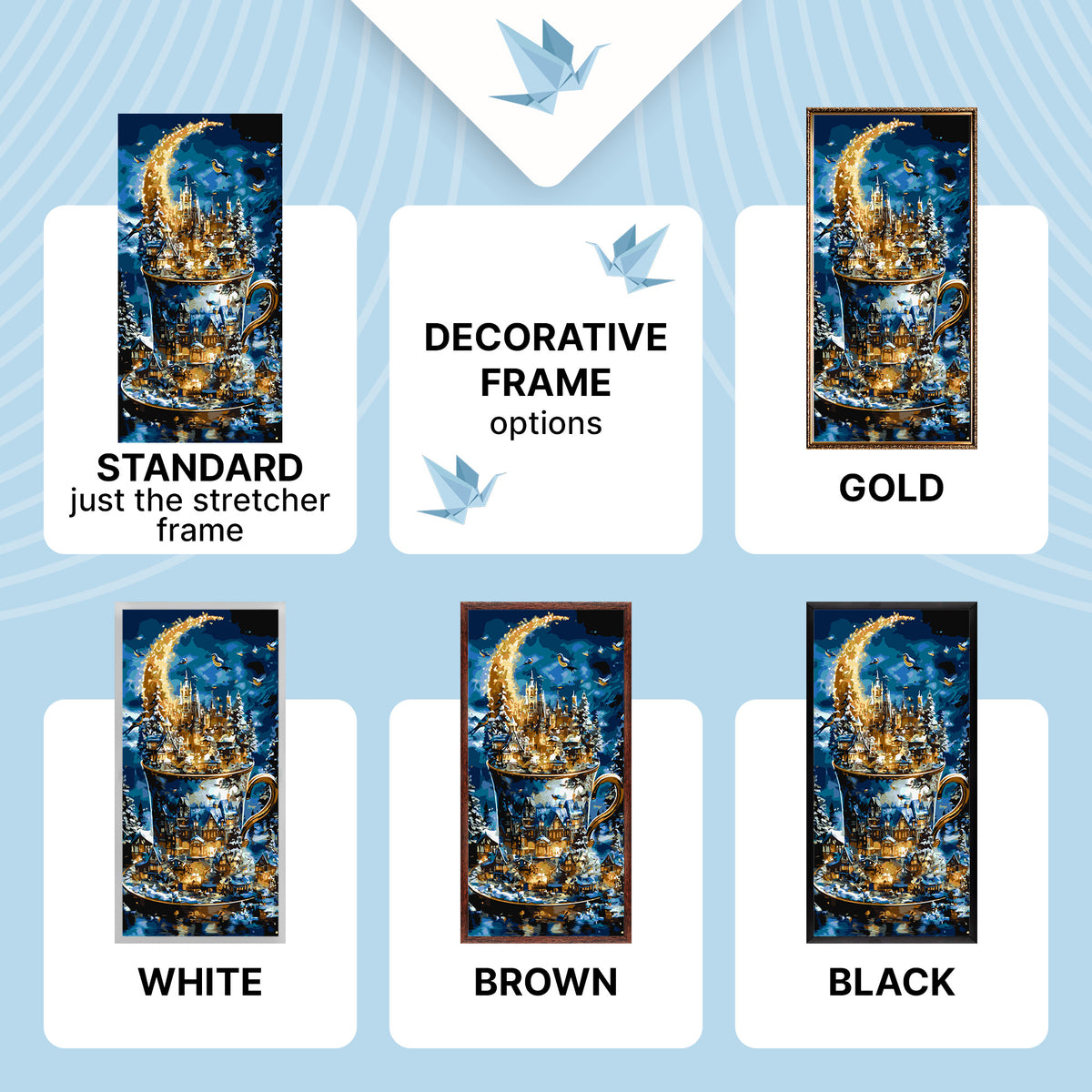Paint by Numbers on a 40*80 cm frame Winter Landscape with Metallic Colors LW 5179