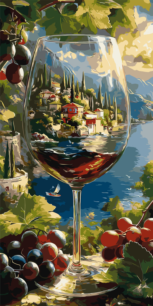 Malen nach Zahlen auf Keilrahmen 40×80 cm – Landschaft. Italienisches Flair LW 5186
