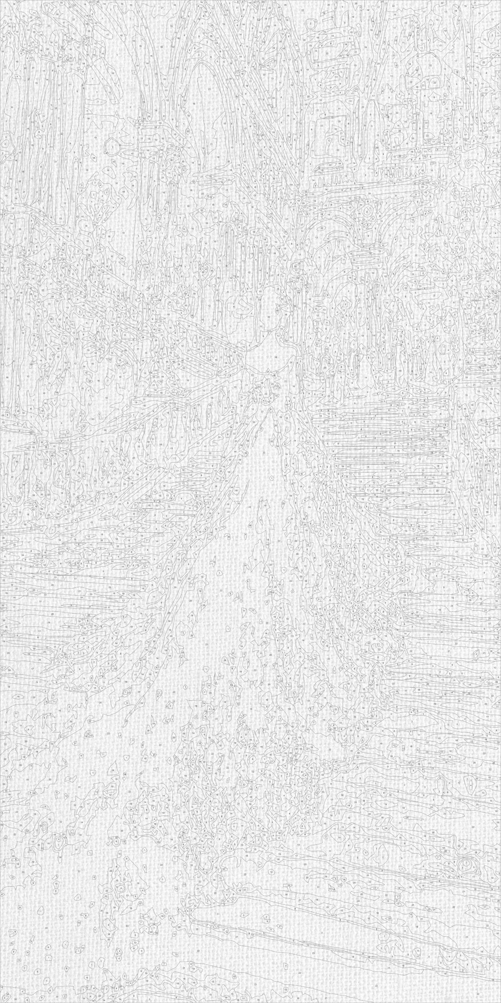 Malen nach Zahlen auf Keilrahmen 40×80 cm – Menschen mit Metallicfarben. Mädchen mit Licht LW 5191