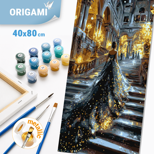 Paint by Numbers on a 40x80 cm frame - Girl with Light - People with Metallic Paints - LW 5191