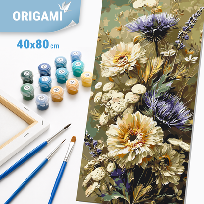 Malen nach Zahlen auf Keilrahmen 40×80 cm – Blumen. Feldstrauß LW 5195