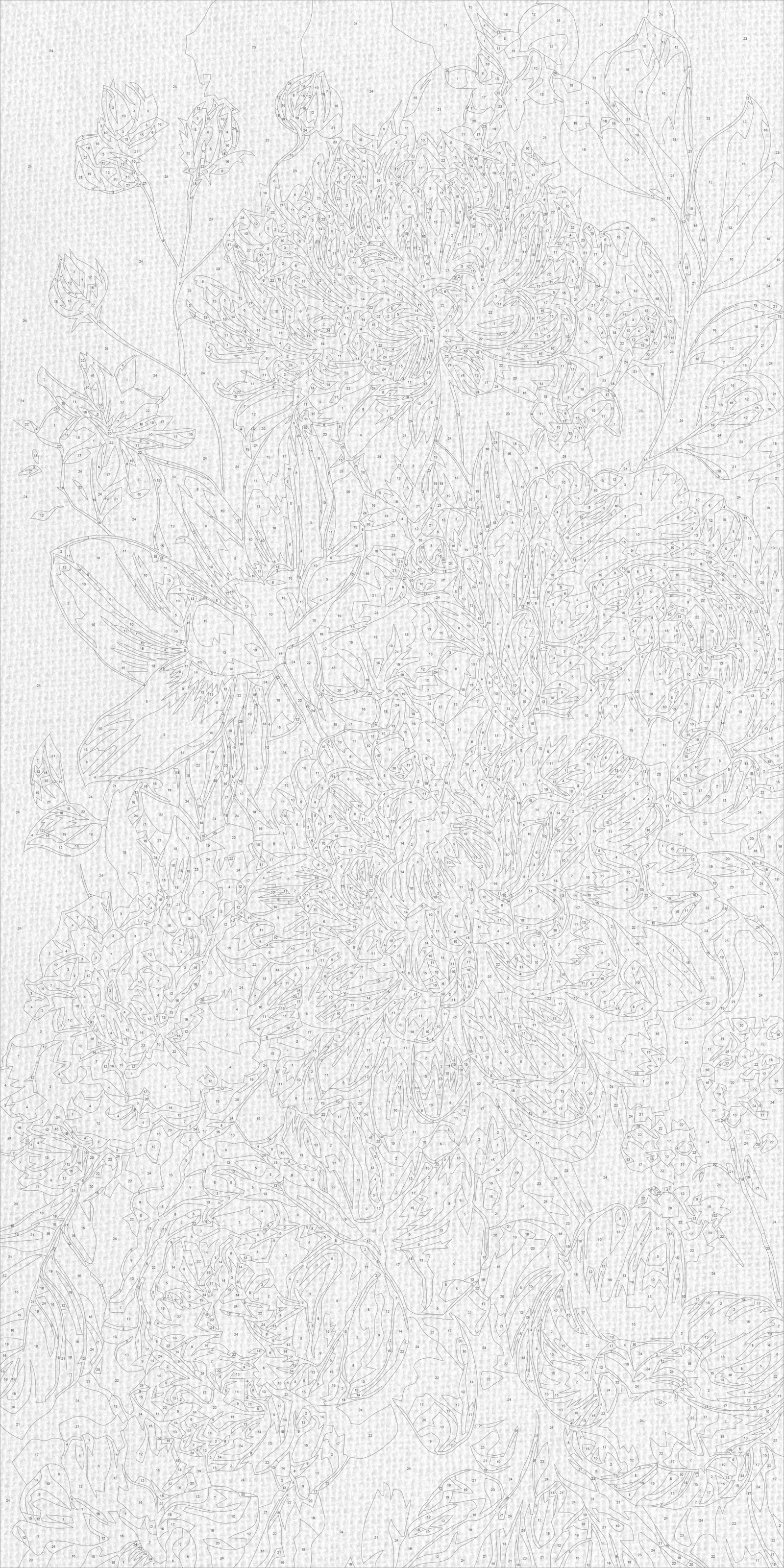 Malen nach Zahlen auf Keilrahmen 40×80 cm – Blumen. Edler Strauß LW 5196