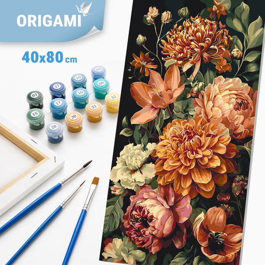 Malen nach Zahlen auf Keilrahmen 40×80 cm – Blumen. Edler Strauß LW 5196