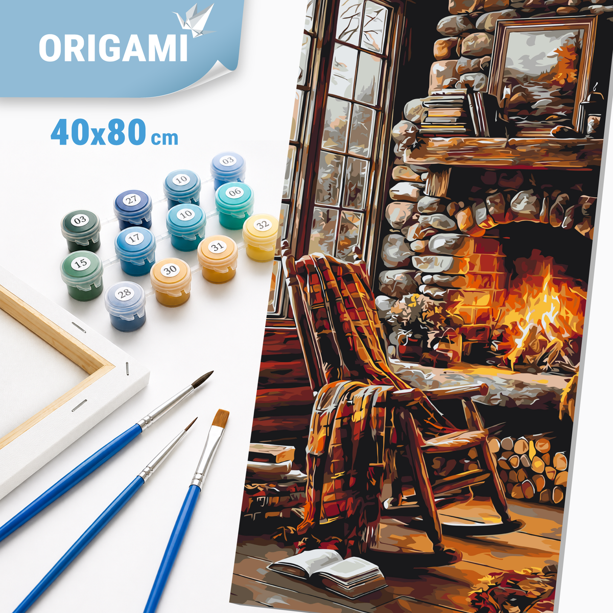 Malen nach Zahlen auf Keilrahmen 40×80 cm – Stillleben. Heimischer Herd LW 5202