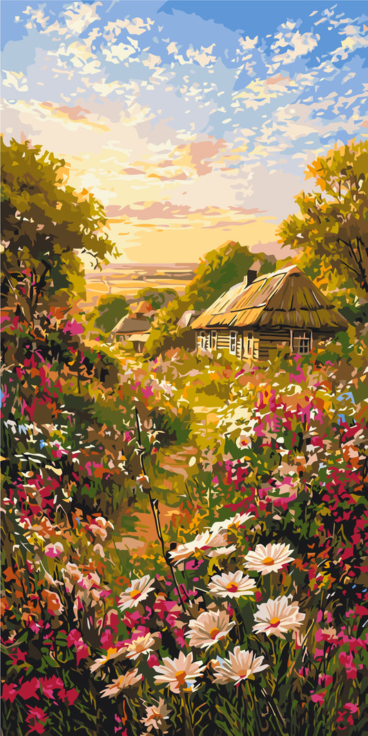 Malen nach Zahlen auf Keilrahmen 40×80 cm – Landschaft. Weg nach Hause LW 5205