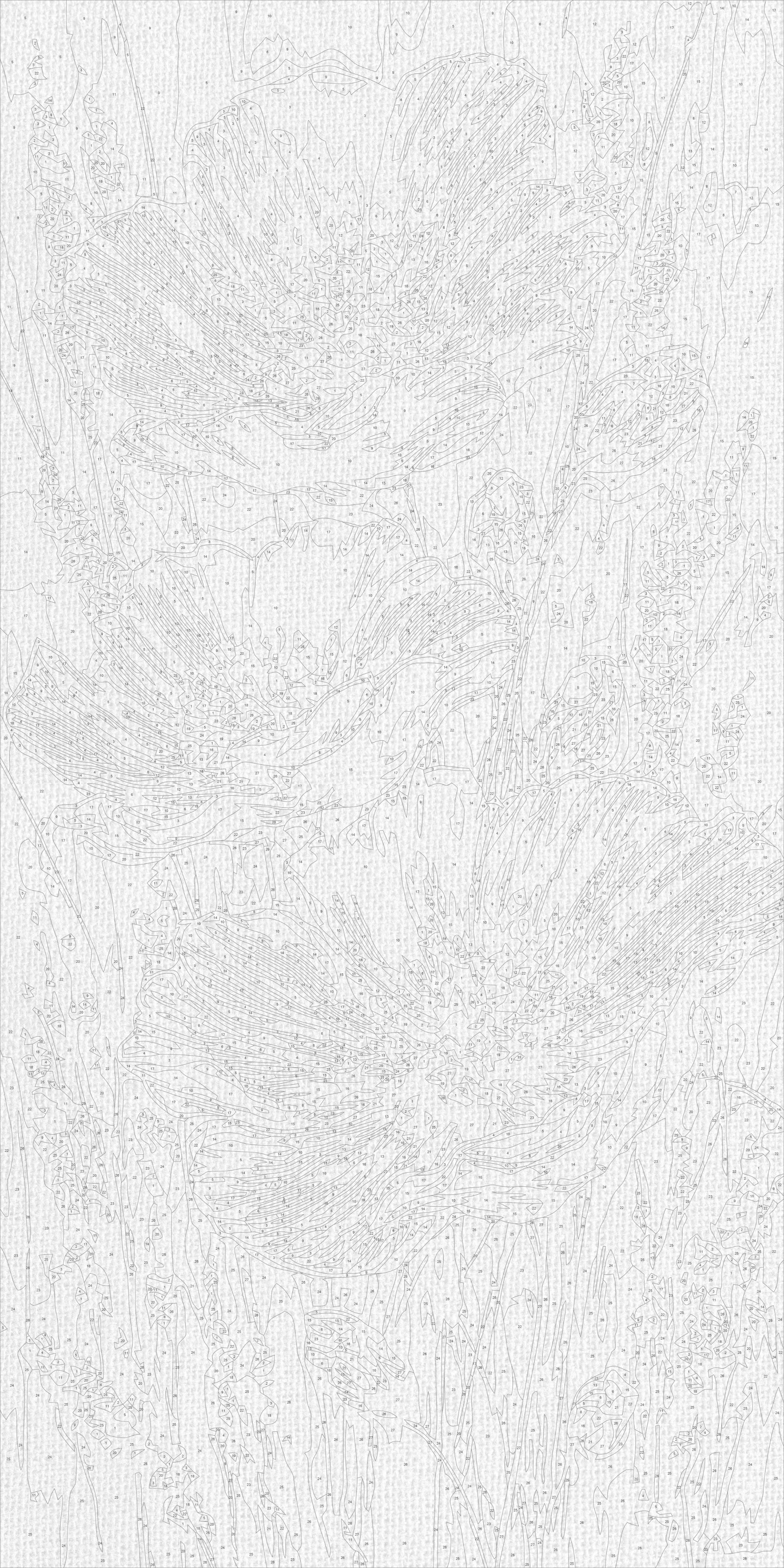 Malen nach Zahlen auf Keilrahmen 40×80 cm – Blumen mit Metallicfarben. Zarte Blumen LW 5207