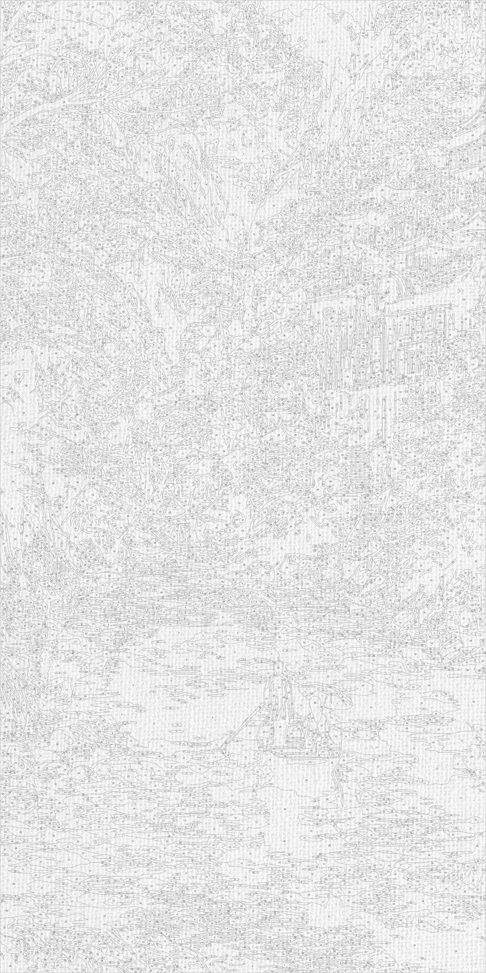 Malen nach Zahlen auf Keilrahmen 40×80 cm – Landschaft. Boot in der Smaragdschlucht LW 5212