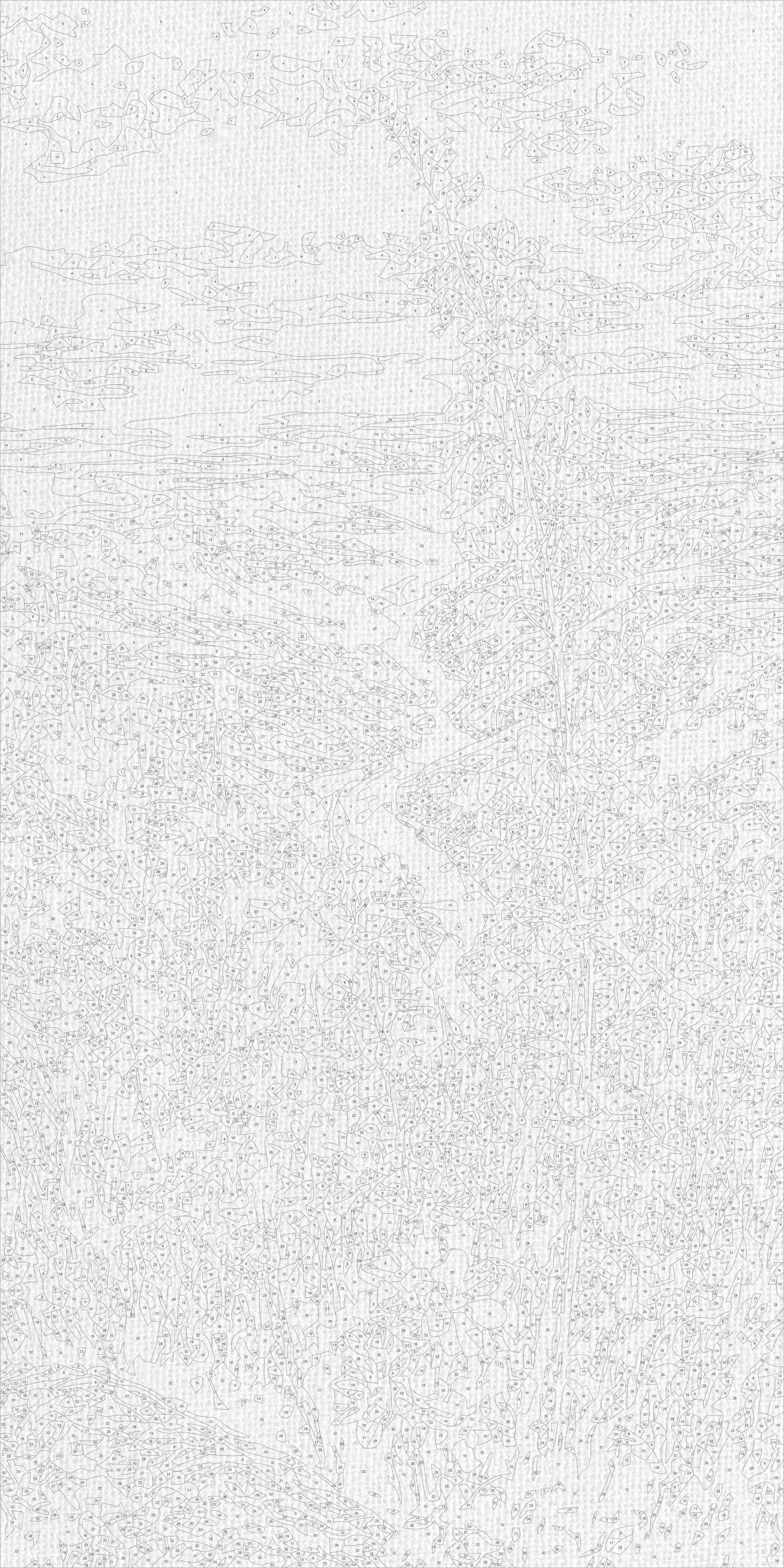 Malen nach Zahlen auf Keilrahmen 40×80 cm – Landschaft. Lavendelweg LW 5214
