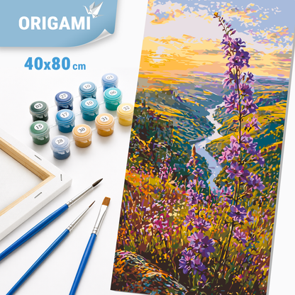 Malen nach Zahlen auf Keilrahmen 40×80 cm – Landschaft. Lavendelweg LW 5214