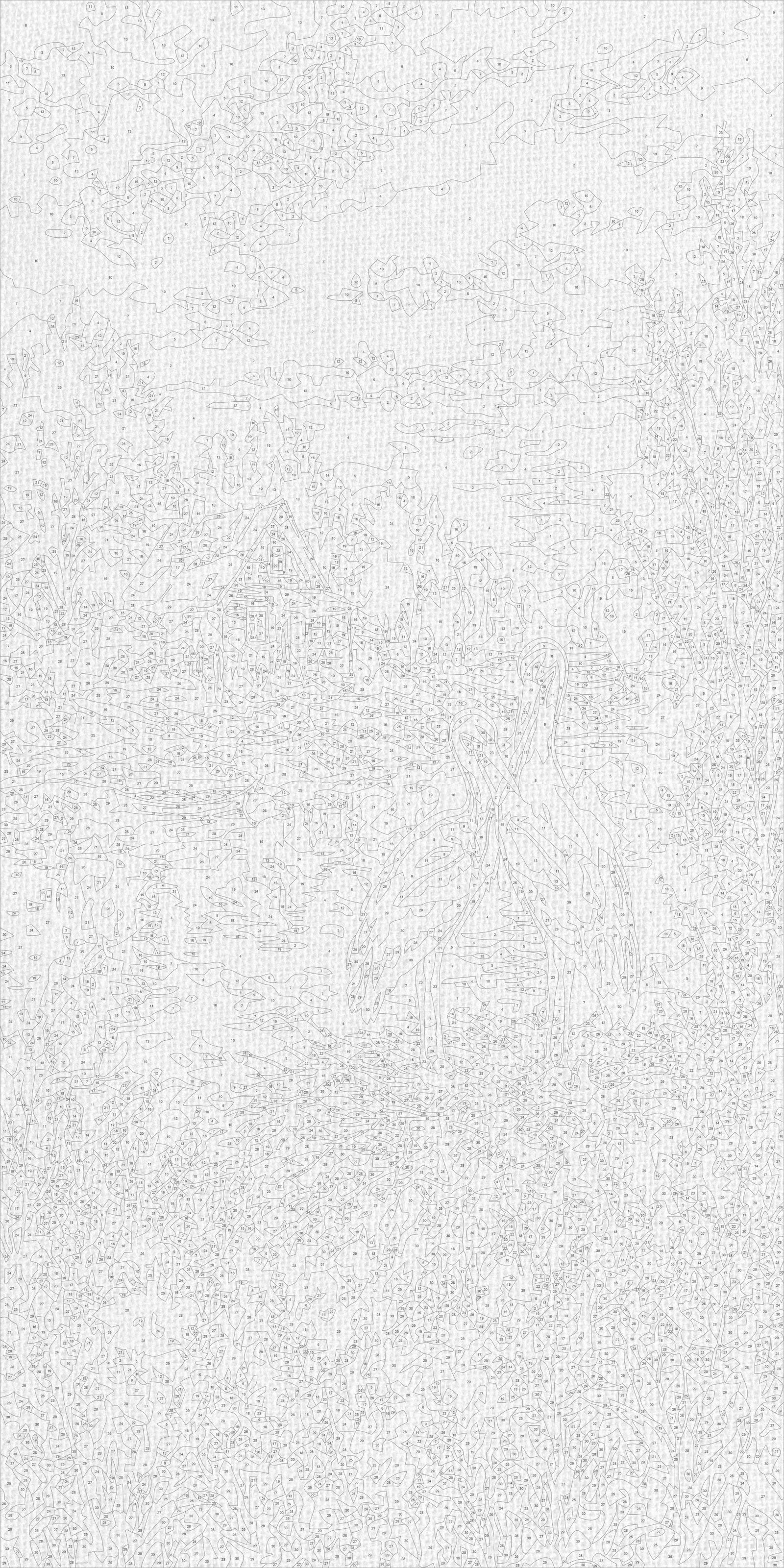 Malen nach Zahlen auf Keilrahmen 40×80 cm – Störche als Glücksbringer – Tiere/Landschaft – LW 5215