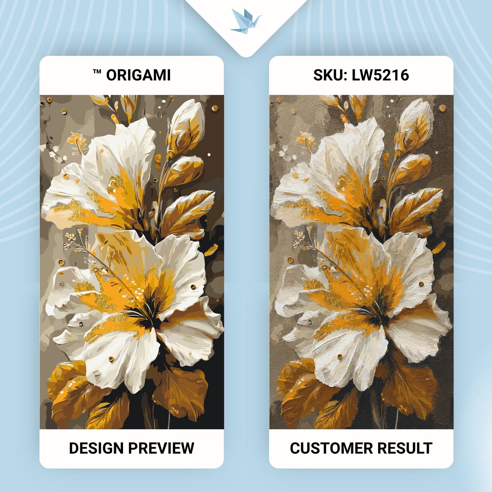 Malen nach Zahlen auf Keilrahmen 40×80 cm – Blumen mit Metallicfarben. Luxuriöse Schwertlilien LW 5216