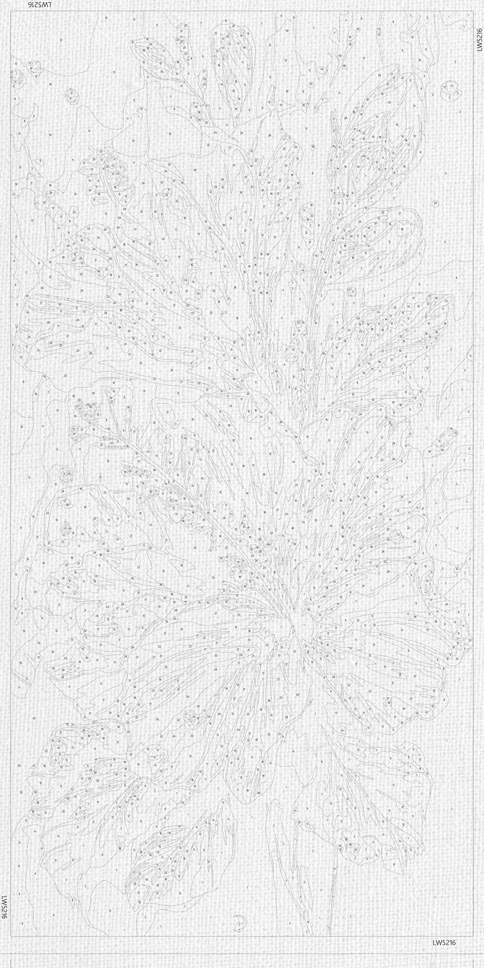 Malen nach Zahlen auf Keilrahmen 40×80 cm – Blumen mit Metallicfarben. Luxuriöse Schwertlilien LW 5216
