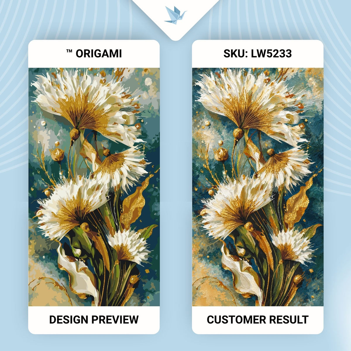 Malen nach Zahlen auf Keilrahmen 40×80 cm – Pusteblumen mit Metallicfarben – Blumen – LW 5233