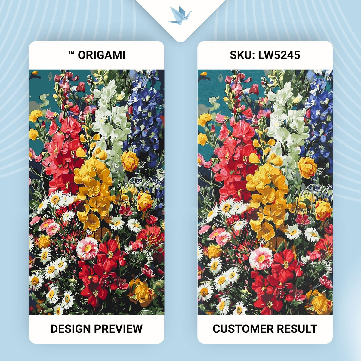 Malen nach Zahlen auf Keilrahmen 40×80 cm – Sonnige Sinfonie – Blumen – LW 5245