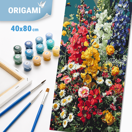 Paint by Numbers on a 40x80 cm frame - Sunny Symphony - Flowers - LW 5245