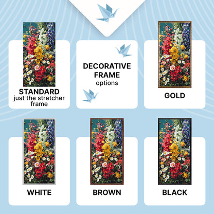 Malen nach Zahlen auf Keilrahmen 40×80 cm – Sonnige Sinfonie – Blumen – LW 5245