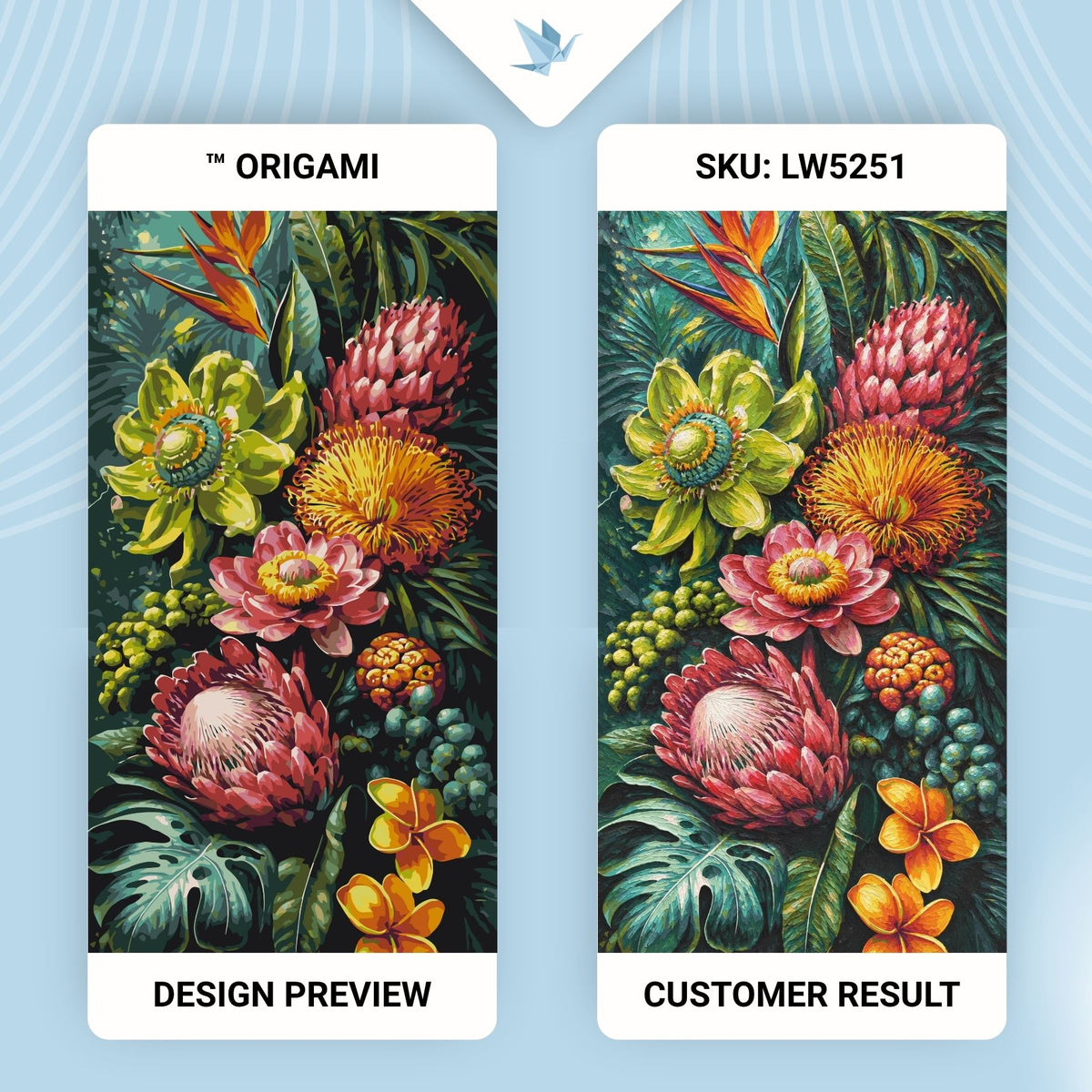 Malen nach Zahlen auf Keilrahmen 40×80 cm – Tropische Sinfonie – Blumen – LW 5251