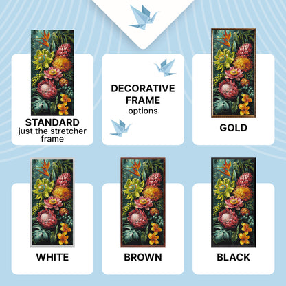 Malen nach Zahlen auf Keilrahmen 40×80 cm – Tropische Sinfonie – Blumen – LW 5251